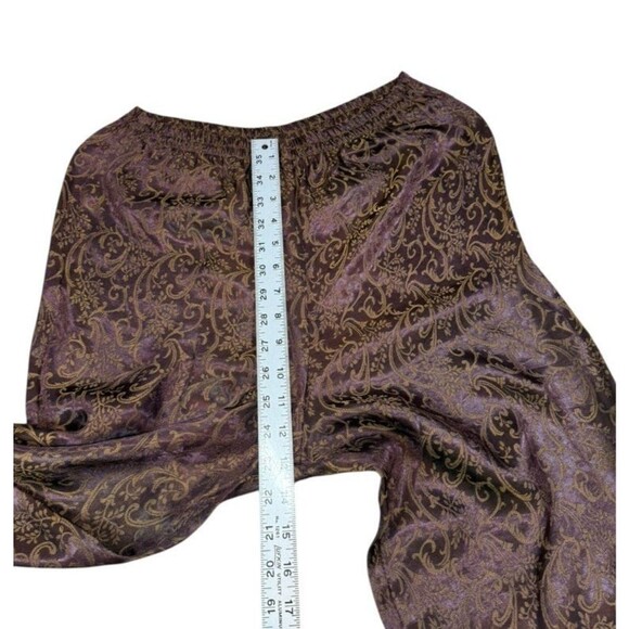Victorias Secret Vtg Gold Label Pajama Set Size Small Maroon Brocade/Gold-Lounge - Picture 6 of 10